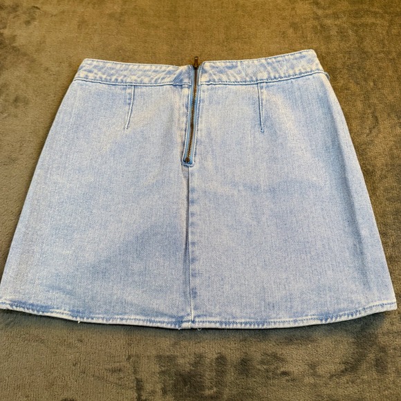 PacSun Denim Mini Skirt Light Wash High Waisted Blue Jean Womens size 25 - Picture 3 of 8